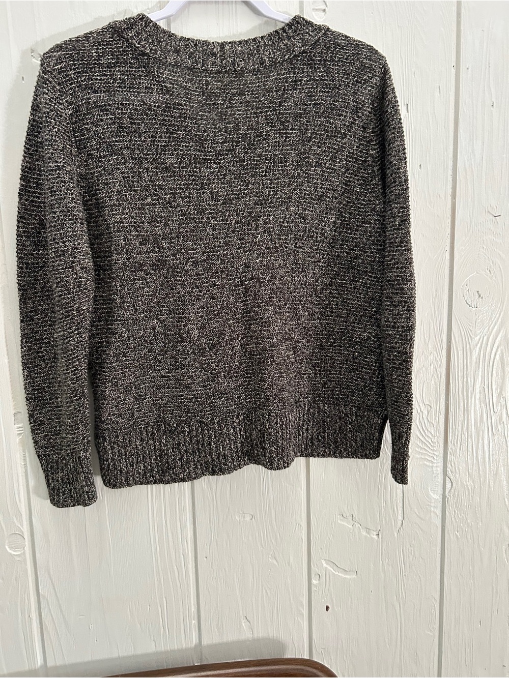 Eileen Fisher V-Neck Women's Sweater — Charcoal Gray linen - Picture 5 of 5